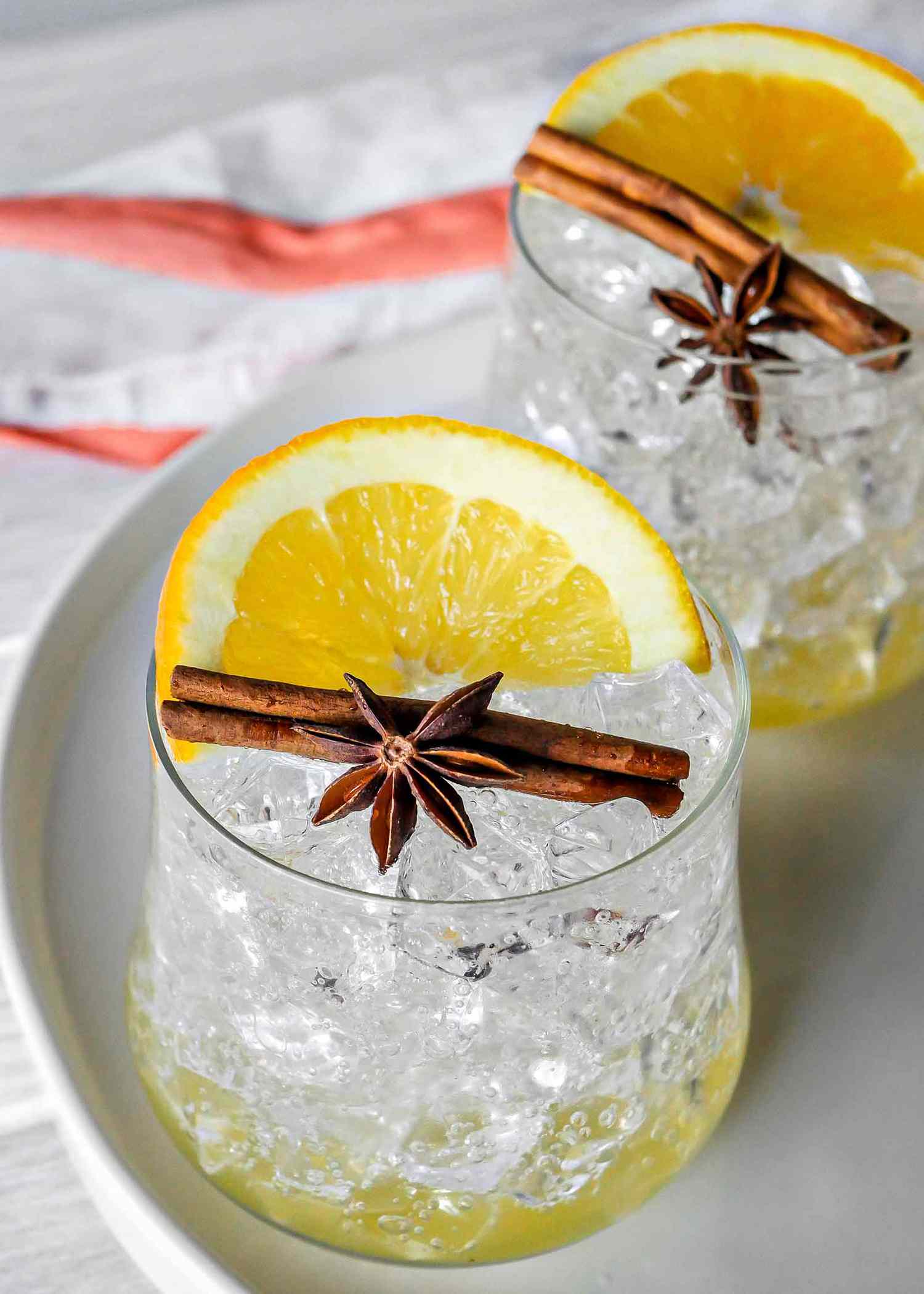 Squash mocktail with orange and cinnamon